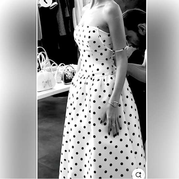 Reformation White Polka Dot Midi Dress w/ pockets! NWOT, size 10, LEAVING SOON - Picture 3 of 10